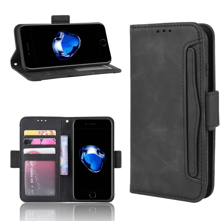 For iPhone SE 2022 / SE 2020 Wallet Style Skin Feel Calf Pattern Leather Case ï¼Œwith Separate Card Slot