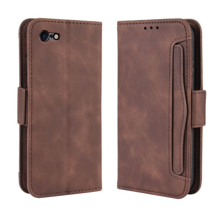 For iPhone SE 2022 / SE 2020 Wallet Style Skin Feel Calf Pattern Leather Case ï¼Œwith Separate Card Slot