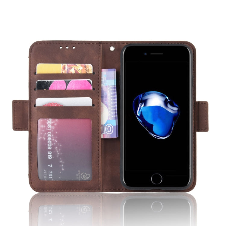 For iPhone SE 2022 / SE 2020 Wallet Style Skin Feel Calf Pattern Leather Case ï¼Œwith Separate Card Slot