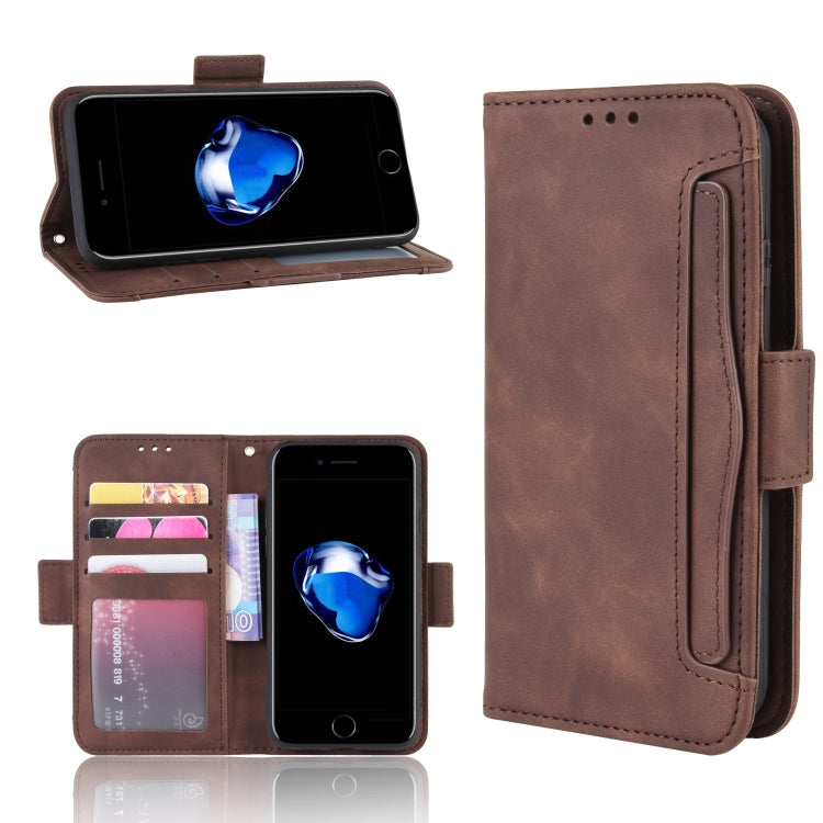 For iPhone SE 2022 / SE 2020 Wallet Style Skin Feel Calf Pattern Leather Case ï¼Œwith Separate Card Slot