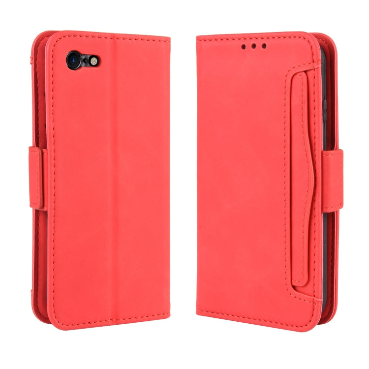 For iPhone SE 2022 / SE 2020 Wallet Style Skin Feel Calf Pattern Leather Case ï¼Œwith Separate Card Slot