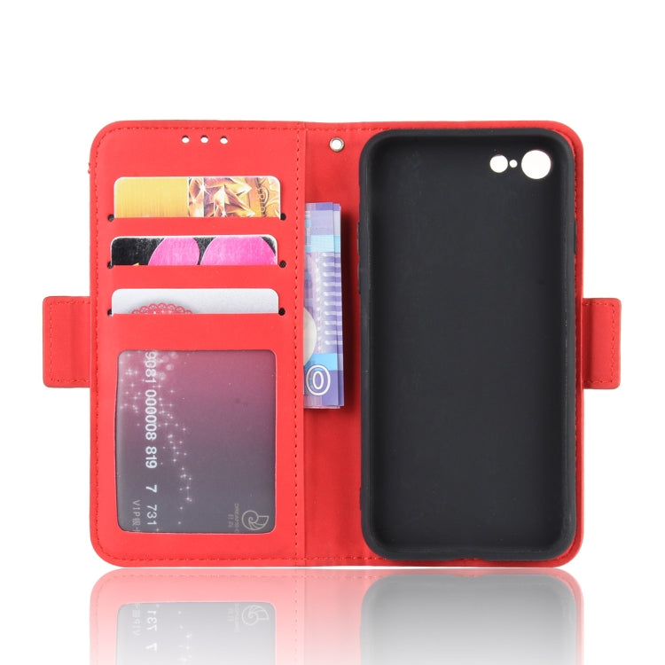 For iPhone SE 2022 / SE 2020 Wallet Style Skin Feel Calf Pattern Leather Case ï¼Œwith Separate Card Slot