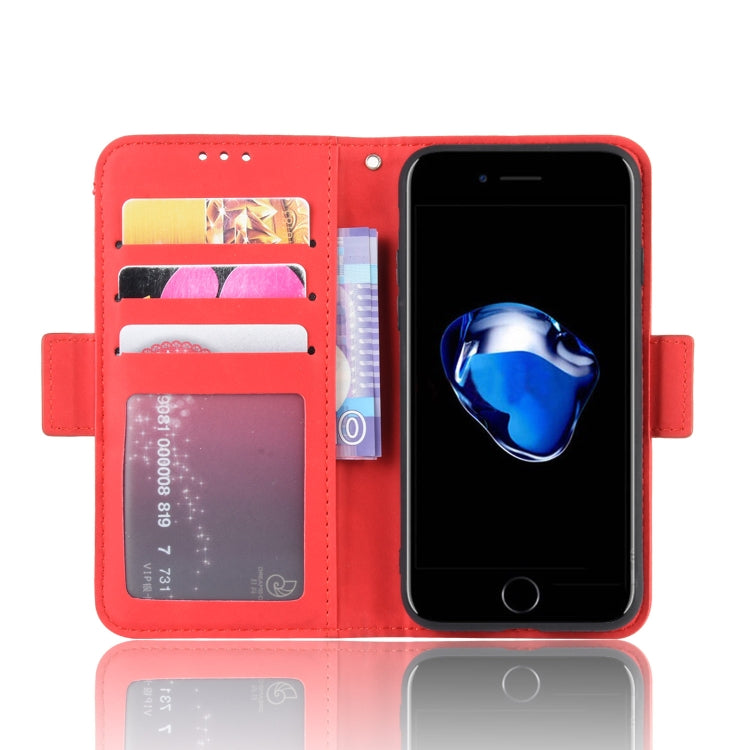 For iPhone SE 2022 / SE 2020 Wallet Style Skin Feel Calf Pattern Leather Case ï¼Œwith Separate Card Slot