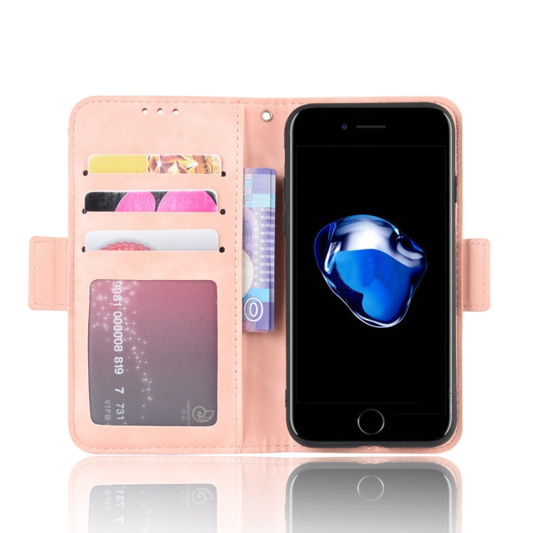For iPhone SE 2022 / SE 2020 Wallet Style Skin Feel Calf Pattern Leather Case ï¼Œwith Separate Card Slot