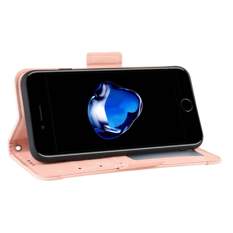 For iPhone SE 2022 / SE 2020 Wallet Style Skin Feel Calf Pattern Leather Case ï¼Œwith Separate Card Slot