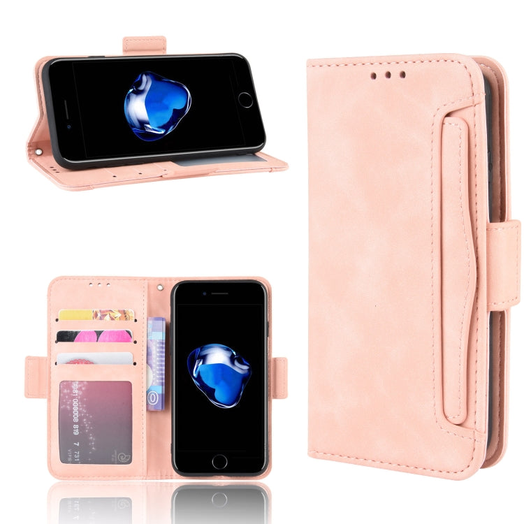 For iPhone SE 2022 / SE 2020 Wallet Style Skin Feel Calf Pattern Leather Case ï¼Œwith Separate Card Slot