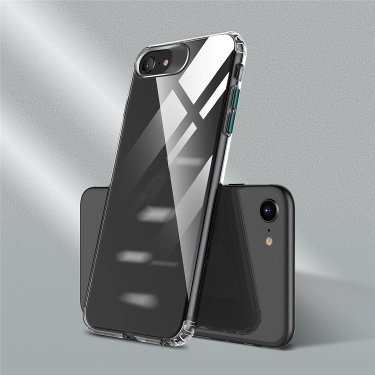 For  iPhone SE 2022 / SE 2020 Color Button Clear Full Coverage Shockproof TPU Case