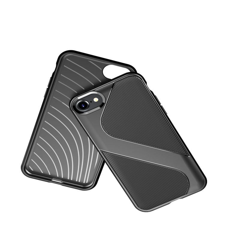 For  iPhone SE 2022 / SE 2020 S-Shaped Soft TPU Protective Cover Case(Green)