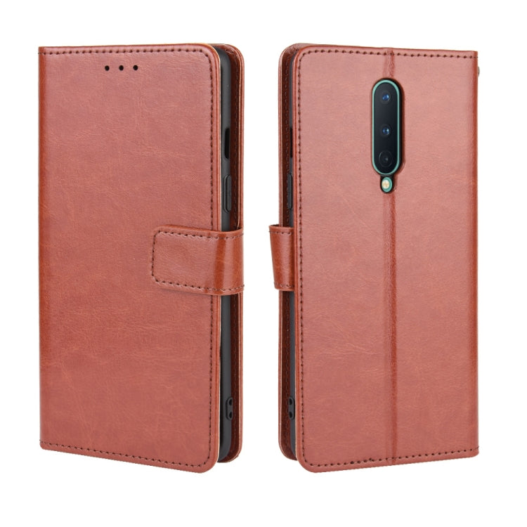 For OnePlus 8 Retro Crazy Horse Texture Horizontal Flip Leather Case , with Holder & Card Slots & Photo Frame