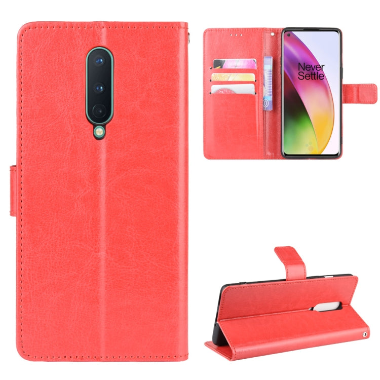 For OnePlus 8 Retro Crazy Horse Texture Horizontal Flip Leather Case , with Holder & Card Slots & Photo Frame