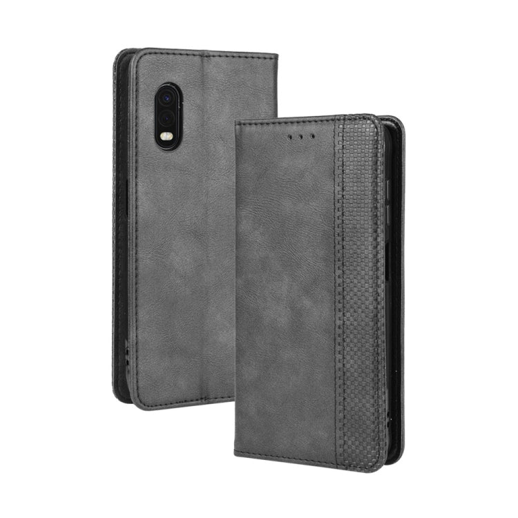 For Galaxy Xcover Pro Magnetic Buckle Retro Crazy Horse Texture Horizontal Flip Leather Case  , with Holder & Card Slots & Photo Frame