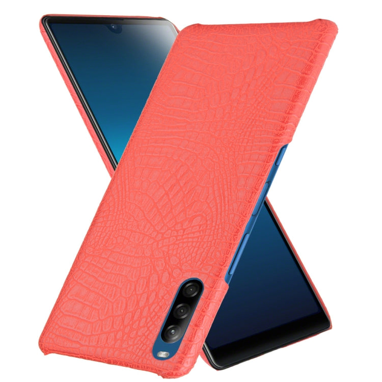 For Sony Xperia L4 Shockproof Crocodile Texture PC + PU Case