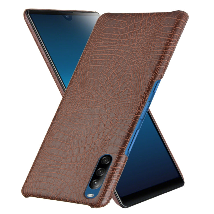For Sony Xperia L4 Shockproof Crocodile Texture PC + PU Case