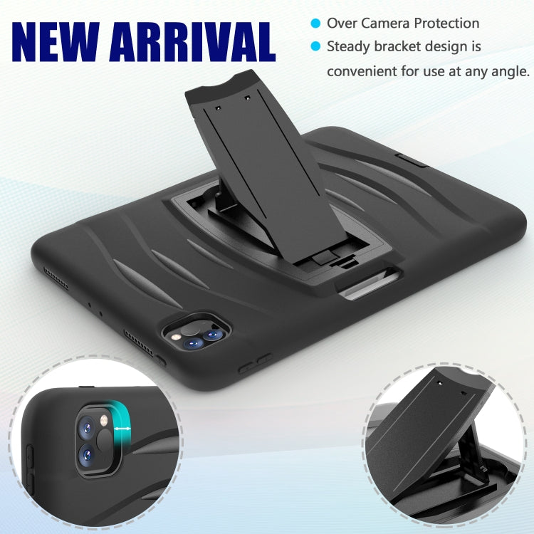 For iPad Pro 11 inch (2020) 3-Layer Plastic + Rubber Armor Defender Protection ShockProof Heavy Duty Rugged Protective Tablet Case with Holder & Pen Slot