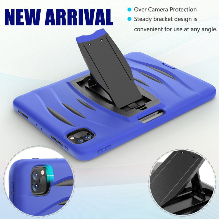 For iPad Pro 11 inch (2020) 3-Layer Plastic + Rubber Armor Defender Protection ShockProof Heavy Duty Rugged Protective Tablet Case with Holder & Pen Slot