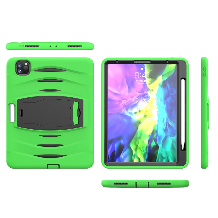For iPad Pro 11 inch (2020) 3-Layer Plastic + Rubber Armor Defender Protection ShockProof Heavy Duty Rugged Protective Tablet Case with Holder & Pen Slot