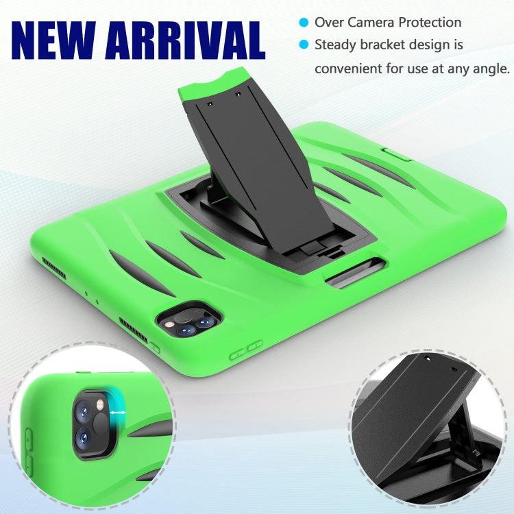 For iPad Pro 11 inch (2020) 3-Layer Plastic + Rubber Armor Defender Protection ShockProof Heavy Duty Rugged Protective Tablet Case with Holder & Pen Slot