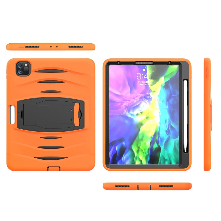 For iPad Pro 11 inch (2020) 3-Layer Plastic + Rubber Armor Defender Protection ShockProof Heavy Duty Rugged Protective Tablet Case with Holder & Pen Slot
