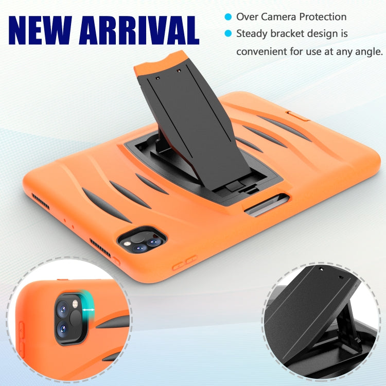 For iPad Pro 11 inch (2020) 3-Layer Plastic + Rubber Armor Defender Protection ShockProof Heavy Duty Rugged Protective Tablet Case with Holder & Pen Slot