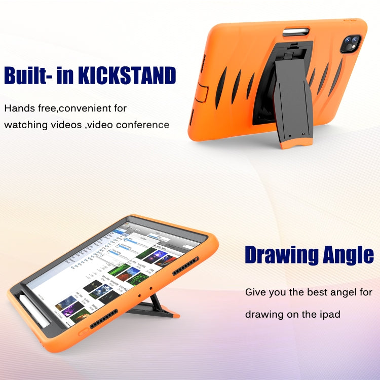 For iPad Pro 11 inch (2020) 3-Layer Plastic + Rubber Armor Defender Protection ShockProof Heavy Duty Rugged Protective Tablet Case with Holder & Pen Slot