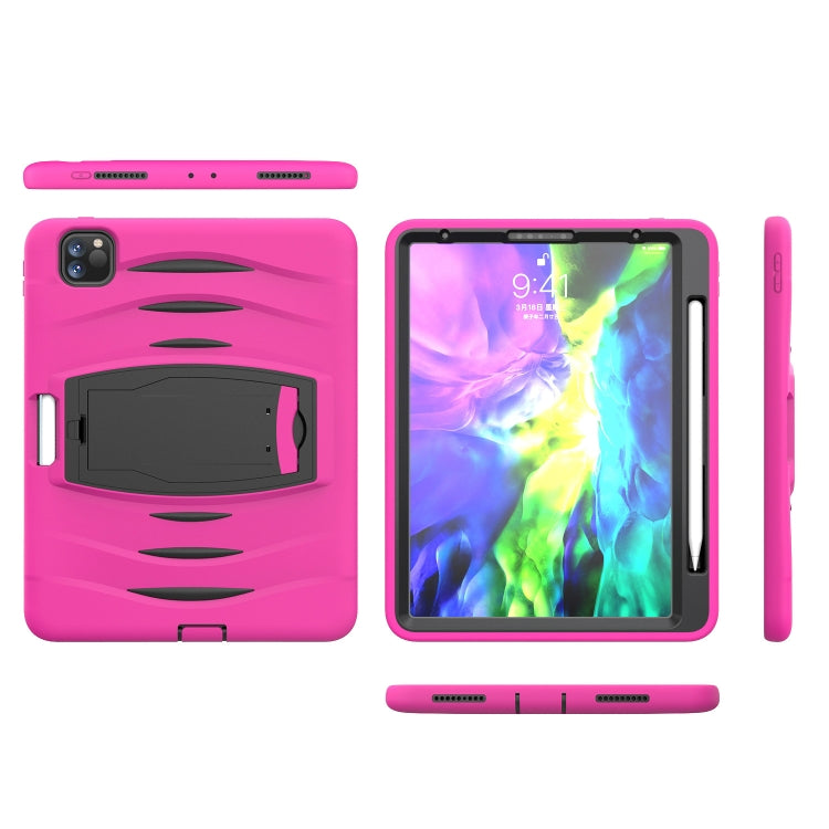 For iPad Pro 11 inch (2020) 3-Layer Plastic + Rubber Armor Defender Protection ShockProof Heavy Duty Rugged Protective Tablet Case with Holder & Pen Slot