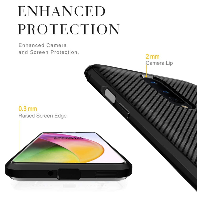 For OnePlus 8 ENKAY ENK-PC011 Carbon Fiber Texture Solid Color TPU Slim Case Soft Cover