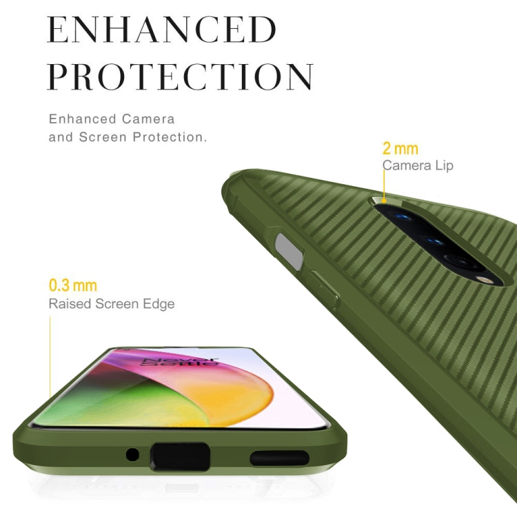 For OnePlus 8 ENKAY ENK-PC011 Carbon Fiber Texture Solid Color TPU Slim Case Soft Cover