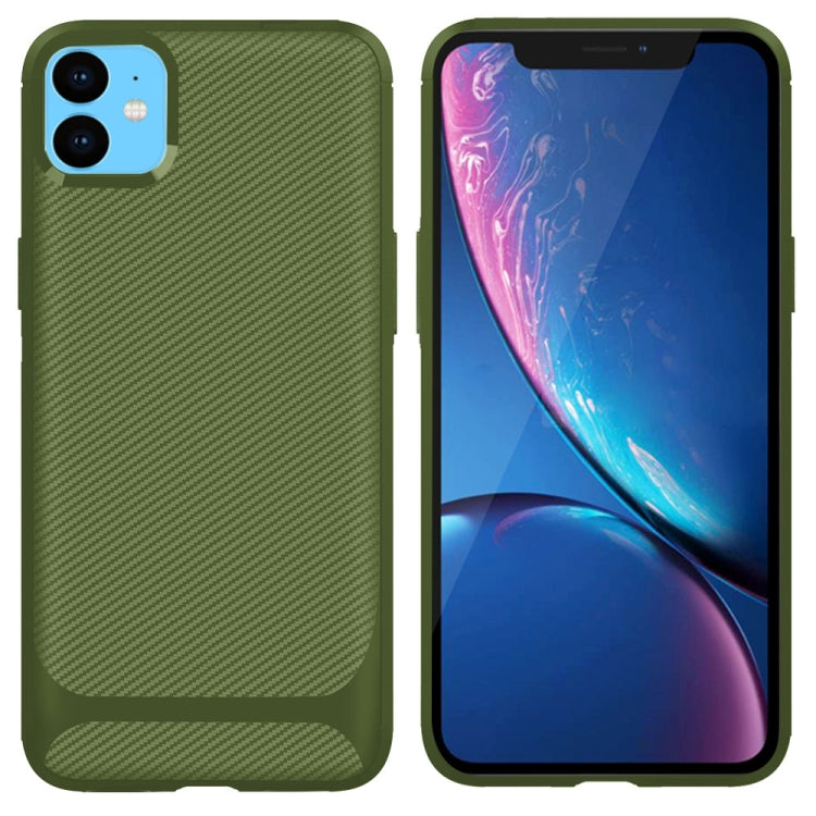 For iPhone 11 ENKAY ENK-PC017 Carbon Fiber Texture Solid Color TPU Slim Case Soft Cover