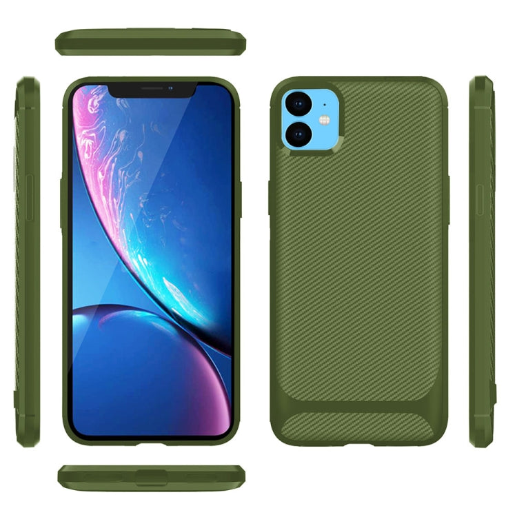 For iPhone 11 ENKAY ENK-PC017 Carbon Fiber Texture Solid Color TPU Slim Case Soft Cover
