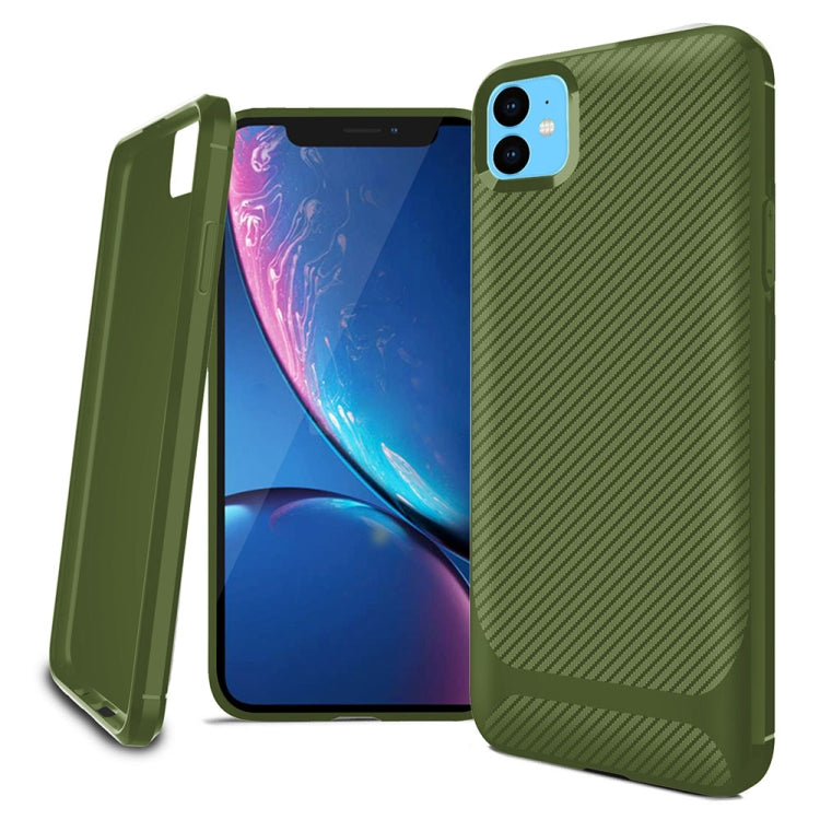For iPhone 11 ENKAY ENK-PC017 Carbon Fiber Texture Solid Color TPU Slim Case Soft Cover