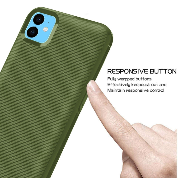 For iPhone 11 ENKAY ENK-PC017 Carbon Fiber Texture Solid Color TPU Slim Case Soft Cover