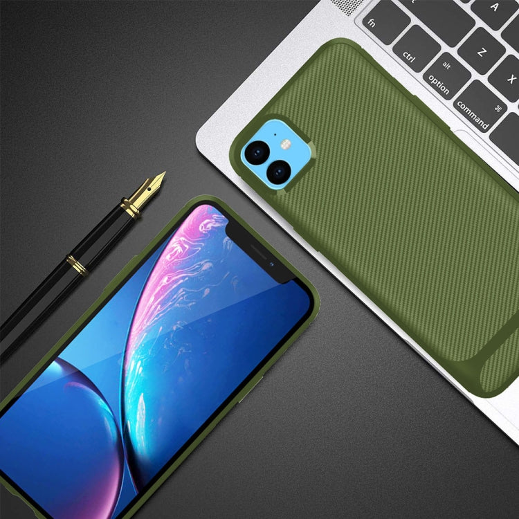For iPhone 11 ENKAY ENK-PC017 Carbon Fiber Texture Solid Color TPU Slim Case Soft Cover