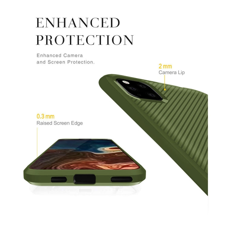 For iPhone 11 ENKAY ENK-PC017 Carbon Fiber Texture Solid Color TPU Slim Case Soft Cover