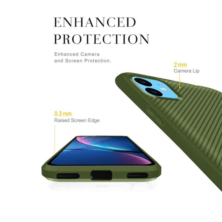 For iPhone 11 ENKAY ENK-PC017 Carbon Fiber Texture Solid Color TPU Slim Case Soft Cover