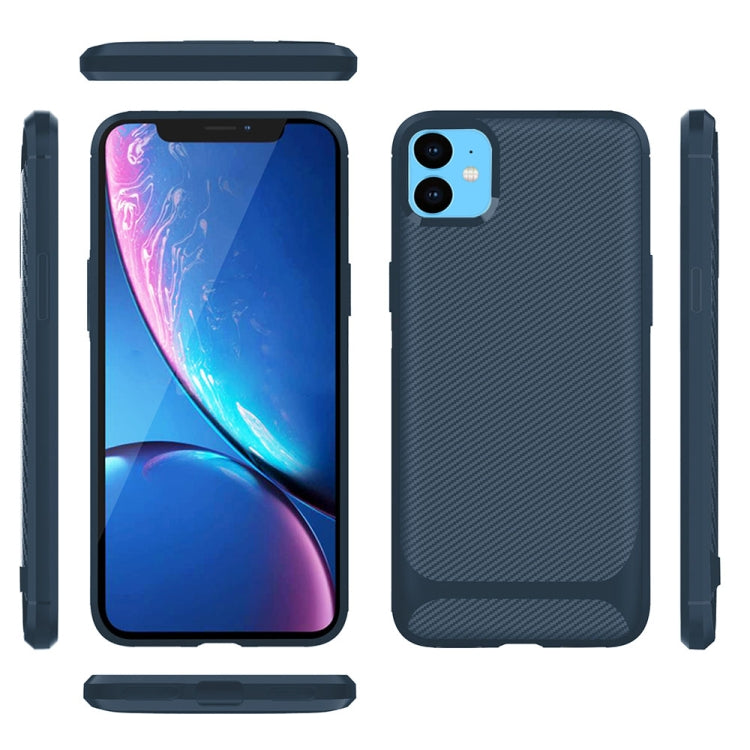 For iPhone 11 ENKAY ENK-PC017 Carbon Fiber Texture Solid Color TPU Slim Case Soft Cover