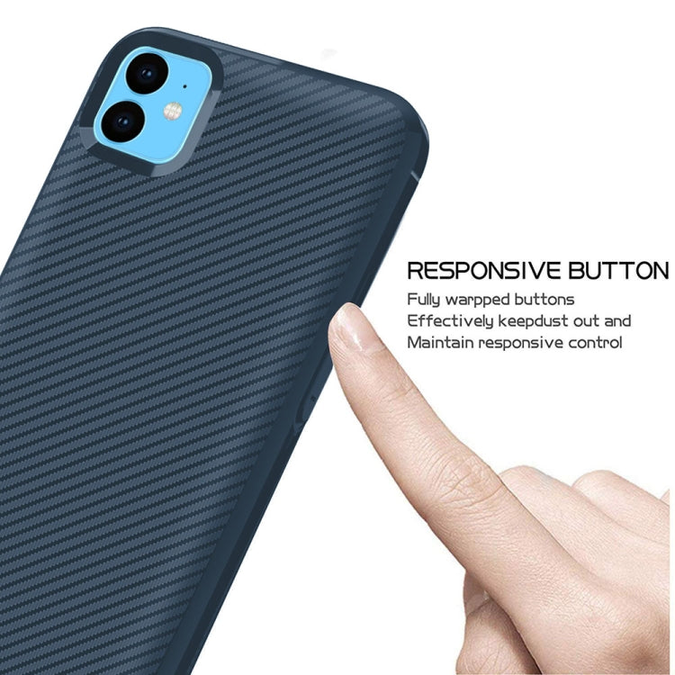 For iPhone 11 ENKAY ENK-PC017 Carbon Fiber Texture Solid Color TPU Slim Case Soft Cover