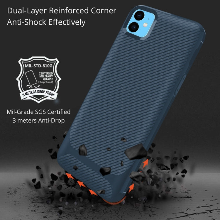 For iPhone 11 ENKAY ENK-PC017 Carbon Fiber Texture Solid Color TPU Slim Case Soft Cover