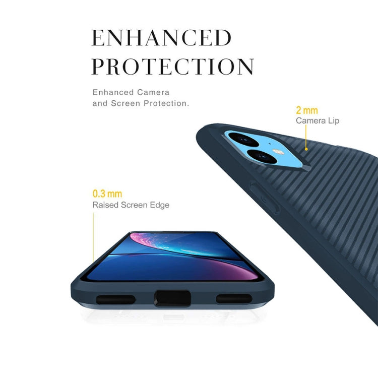 For iPhone 11 ENKAY ENK-PC017 Carbon Fiber Texture Solid Color TPU Slim Case Soft Cover