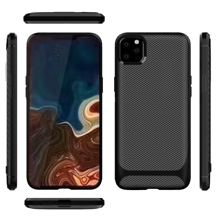 For iPhone 11 Pro ENKAY ENK-PC018 Carbon Fiber Texture Solid Color TPU Slim CaseSoft Cover