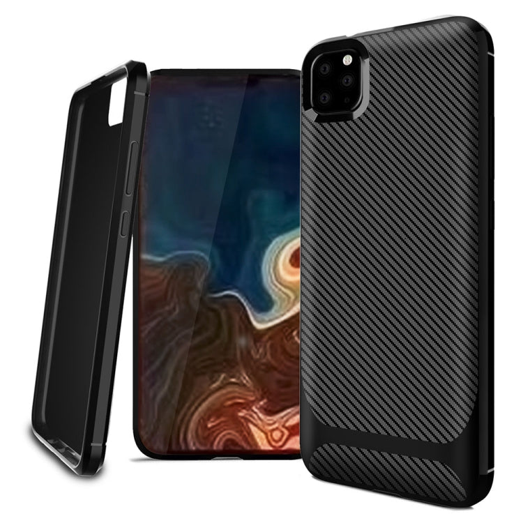 For iPhone 11 Pro ENKAY ENK-PC018 Carbon Fiber Texture Solid Color TPU Slim CaseSoft Cover