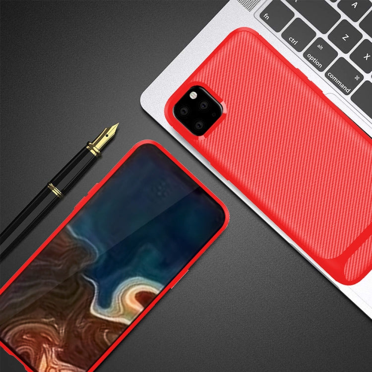 For iPhone 11 Pro ENKAY ENK-PC018 Carbon Fiber Texture Solid Color TPU Slim CaseSoft Cover