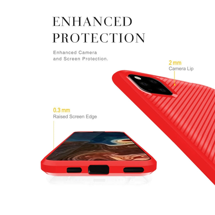 For iPhone 11 Pro ENKAY ENK-PC018 Carbon Fiber Texture Solid Color TPU Slim CaseSoft Cover