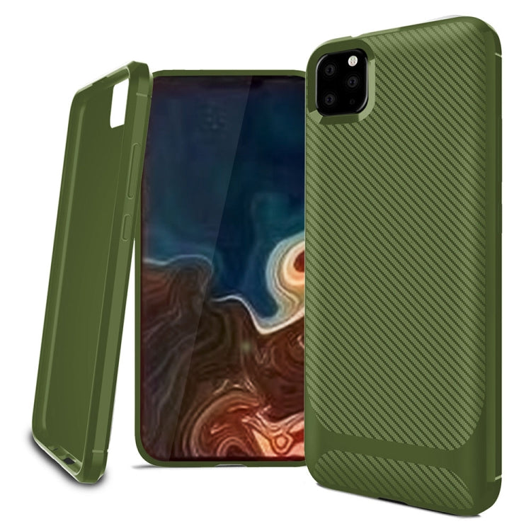 For iPhone 11 Pro Max ENKAY ENK-PC019 Carbon Fiber Texture Solid Color TPU Slim Case Soft Cover