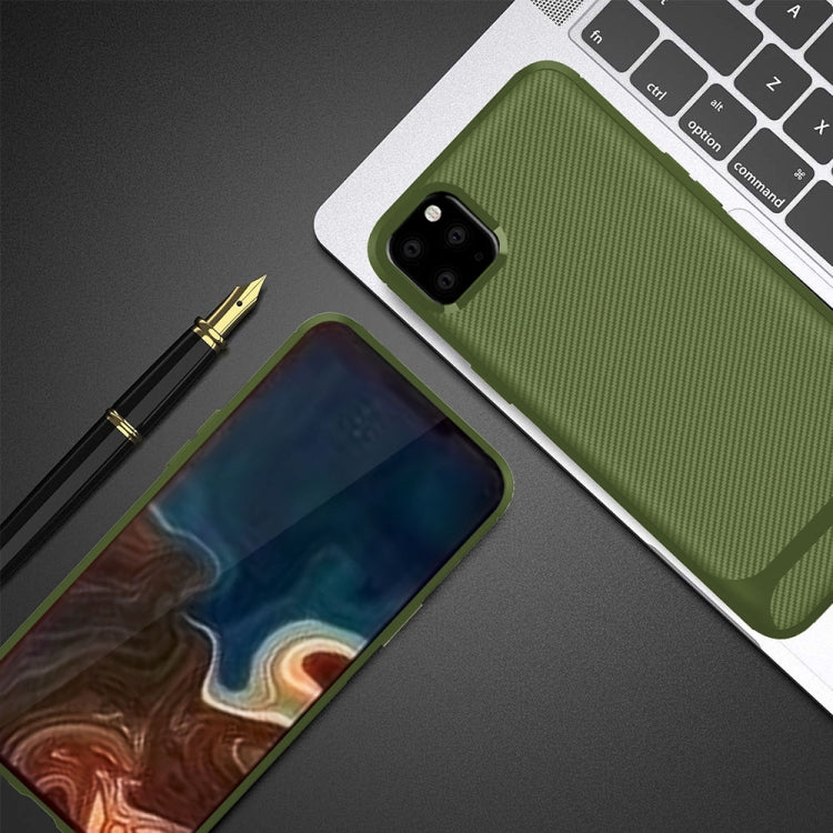 For iPhone 11 Pro Max ENKAY ENK-PC019 Carbon Fiber Texture Solid Color TPU Slim Case Soft Cover