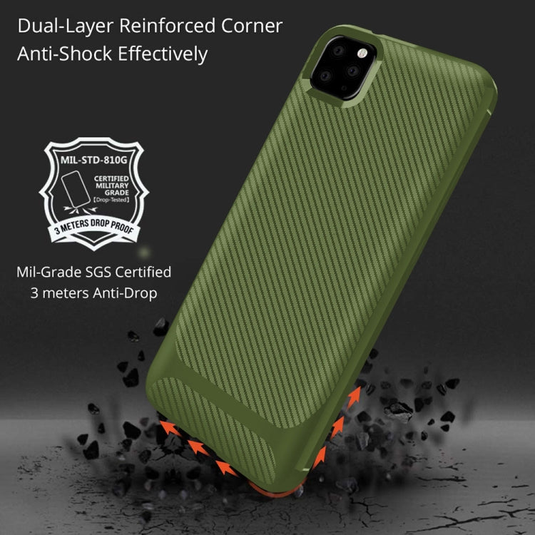 For iPhone 11 Pro Max ENKAY ENK-PC019 Carbon Fiber Texture Solid Color TPU Slim Case Soft Cover