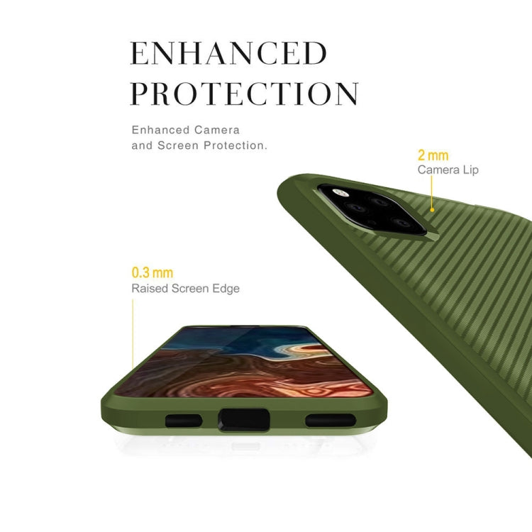 For iPhone 11 Pro Max ENKAY ENK-PC019 Carbon Fiber Texture Solid Color TPU Slim Case Soft Cover