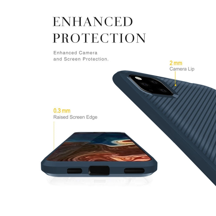For iPhone 11 Pro Max ENKAY ENK-PC019 Carbon Fiber Texture Solid Color TPU Slim Case Soft Cover