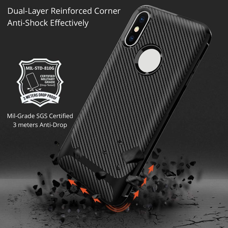 For iPhone XS / X ENKAY ENK-PC021 Carbon Fiber Texture Solid Color TPU Slim Case Soft Cover