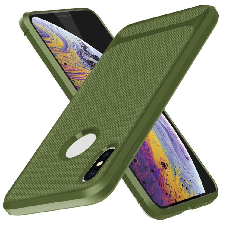 For iPhone XS Max ENKAY ENK-PC022 Carbon Fiber Texture Solid Color TPU Slim Case Soft Cover