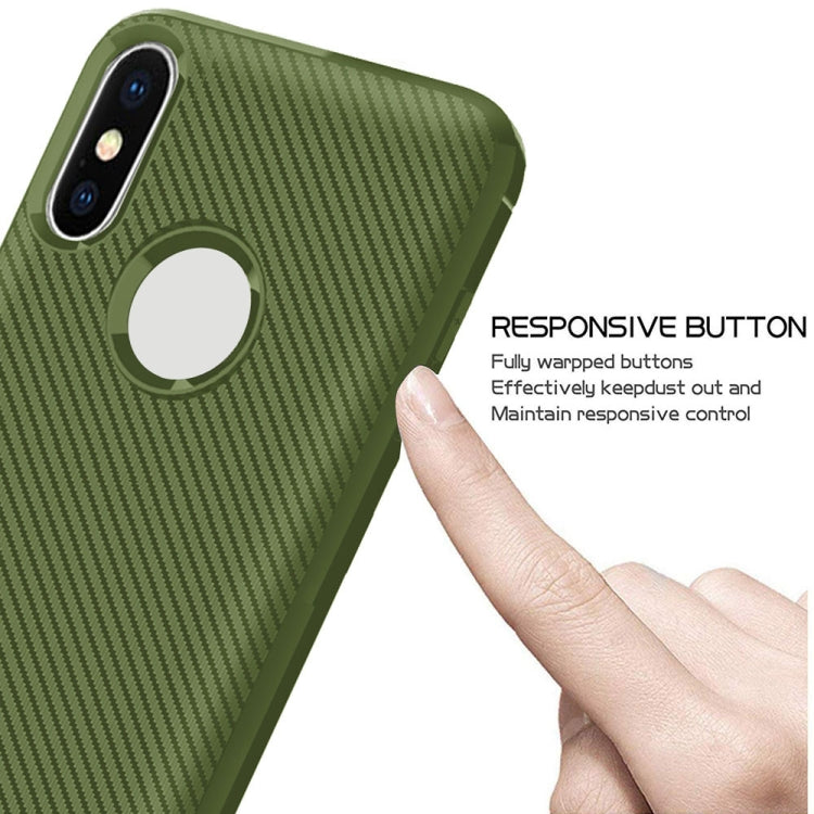 For iPhone XS Max ENKAY ENK-PC022 Carbon Fiber Texture Solid Color TPU Slim Case Soft Cover